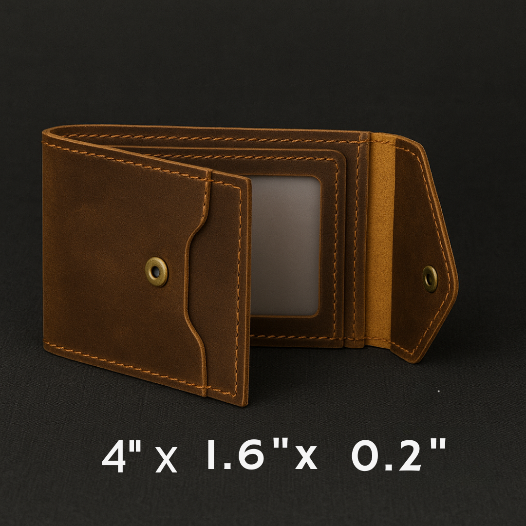 The Winslow Wallet – Compact Crazy Horse Leather Card Case.