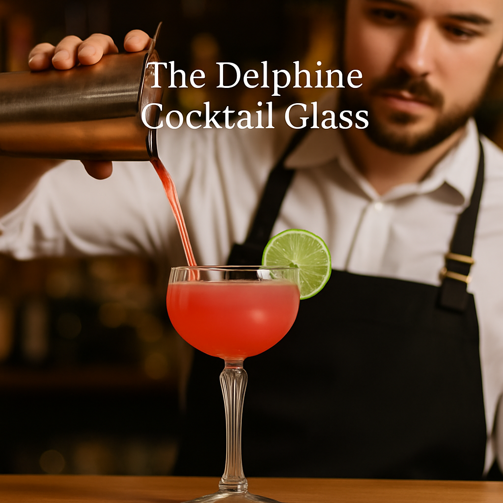 Delphine elegant cocktail glass collection featuring coupe and martini glasses perfect for luxury bar cart glassware
