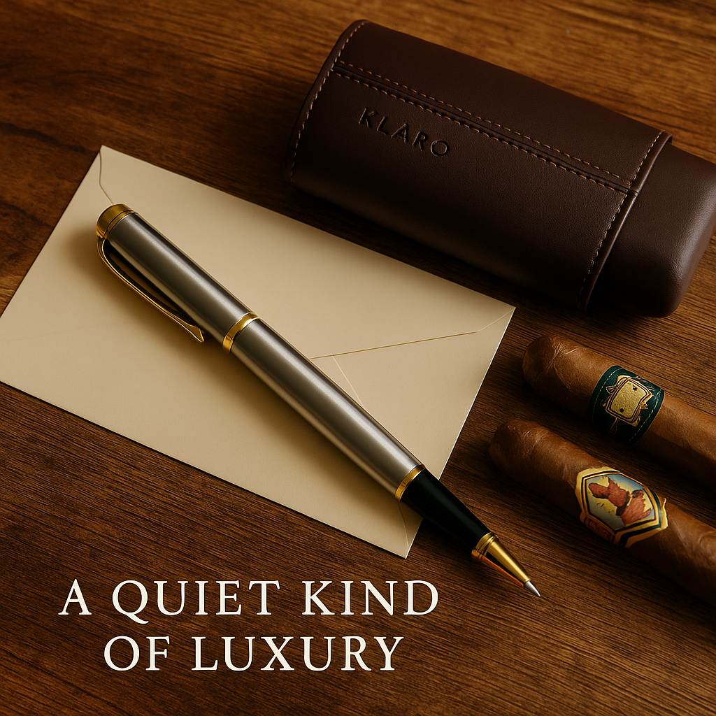 Luxury champagne finish rollerball pen with polished gold accents, perfect executive gift and premium writing accessory