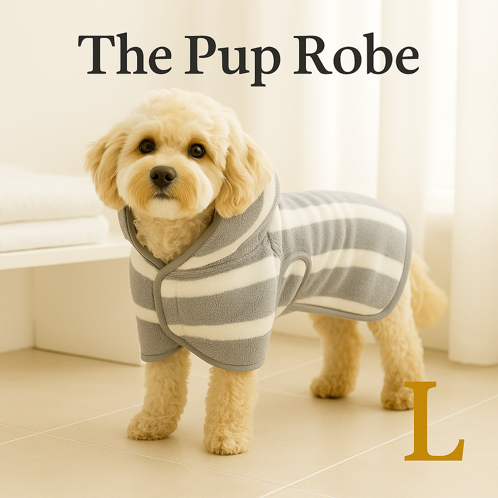 Super absorbent dog bathrobe designed for quick-dry comfort and luxury pet spa experience
