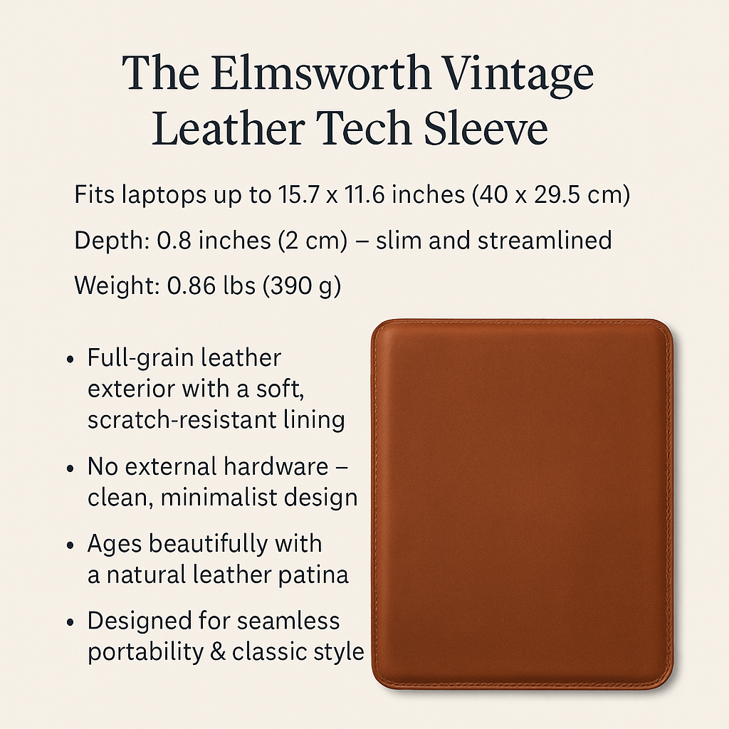 Vintage Leather Tech Sleeve The Elmsworth.