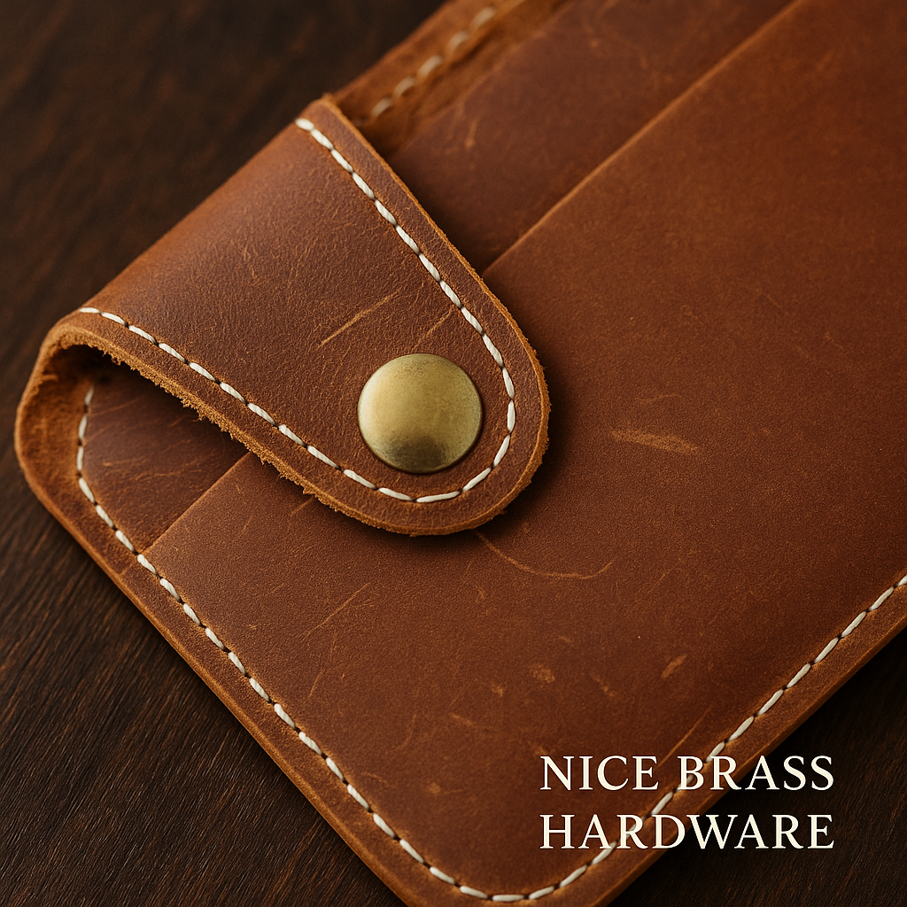 Close-up of Crazy Horse leather texture and patina