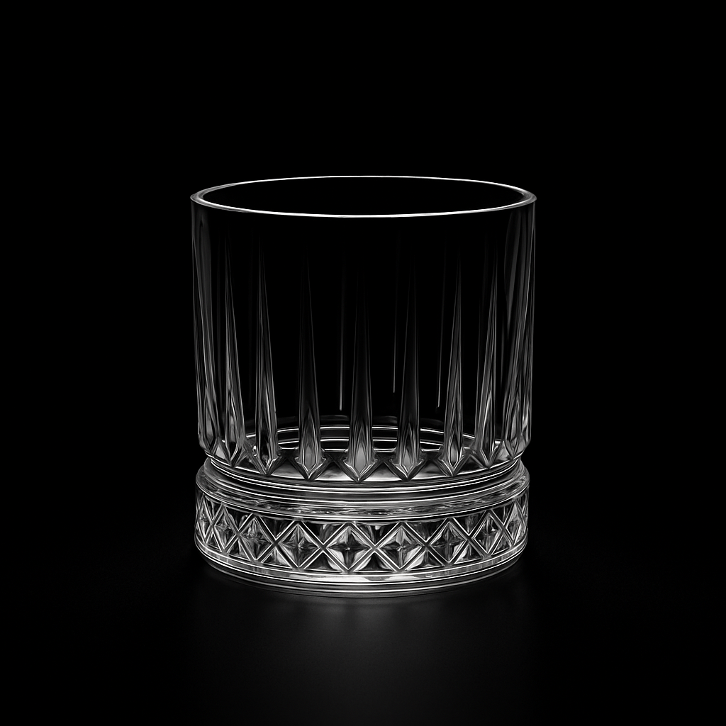 Luxury diamond base whiskey glass, 360ml old-fashioned tumbler for bourbon and cocktail enthusiasts
