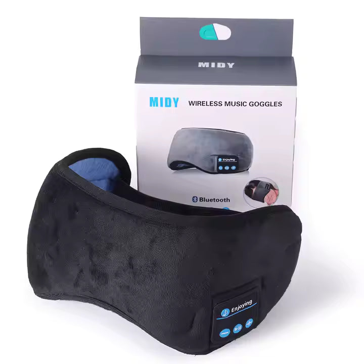Bluetooth blackout eye mask with wireless audio, a modern luxury sleep accessory for peaceful rest