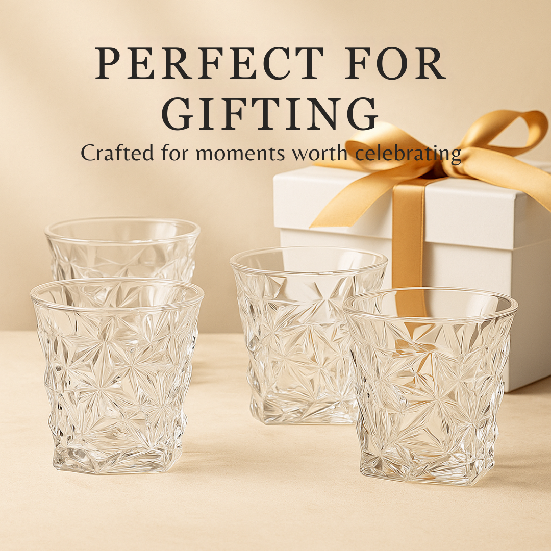 Diamond-Cut Rock Glass – 11oz Heavy Weighted.