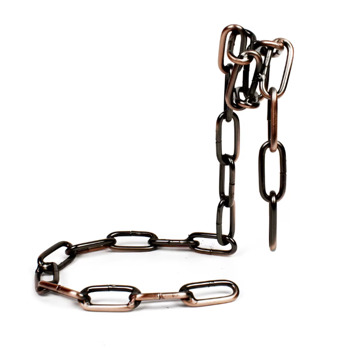 Floating chain wine bottle holder in copper, modern gravity wine rack, unique luxury wine stand for elegant display