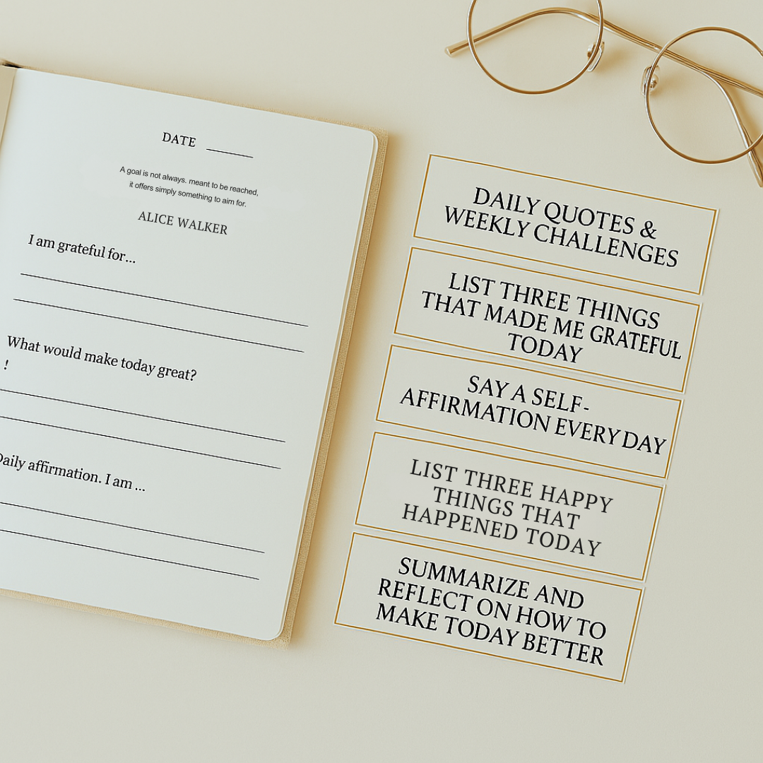 Open Gratitude Journal with daily prompts