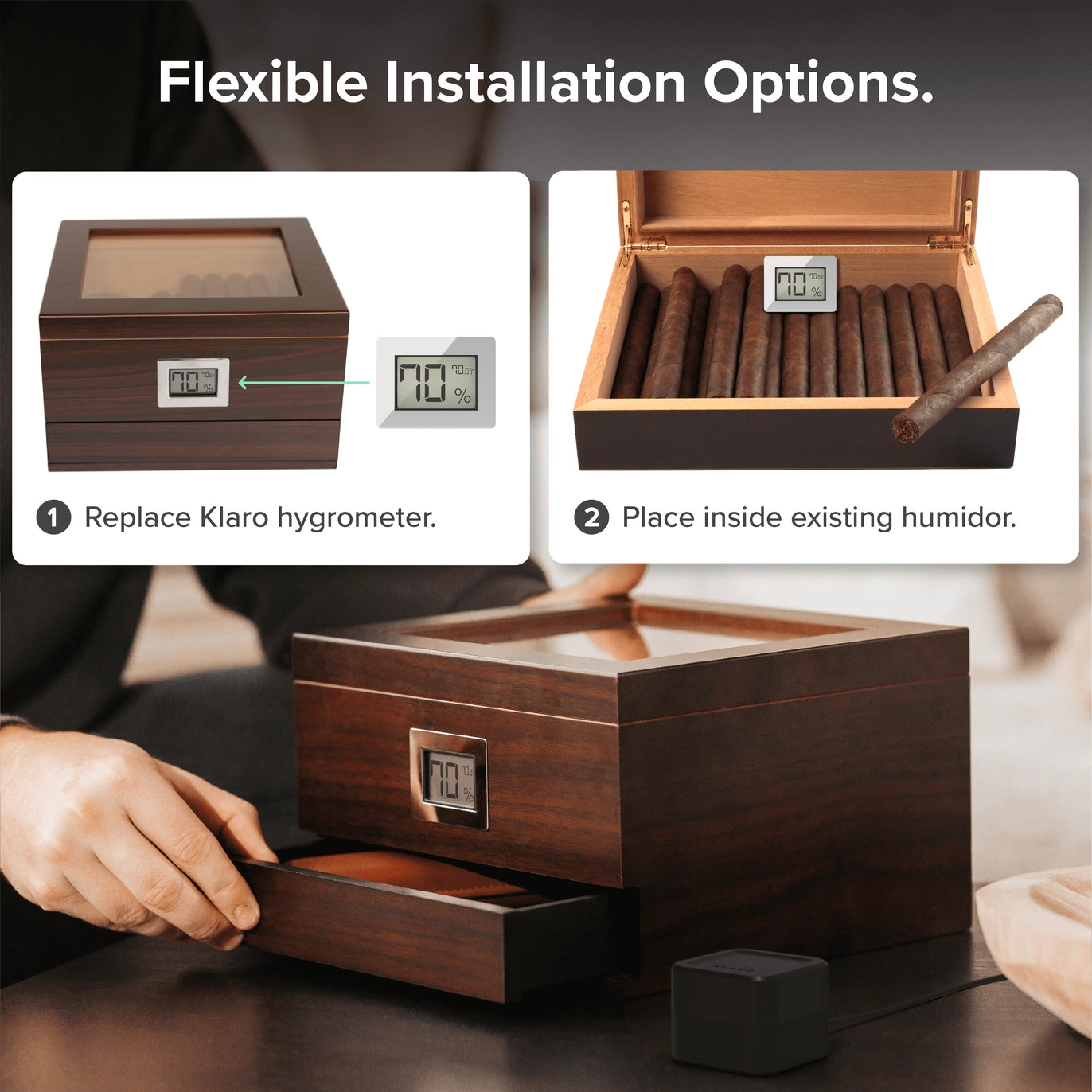 Klaro Valet – Smart Humidor Monitoring System.