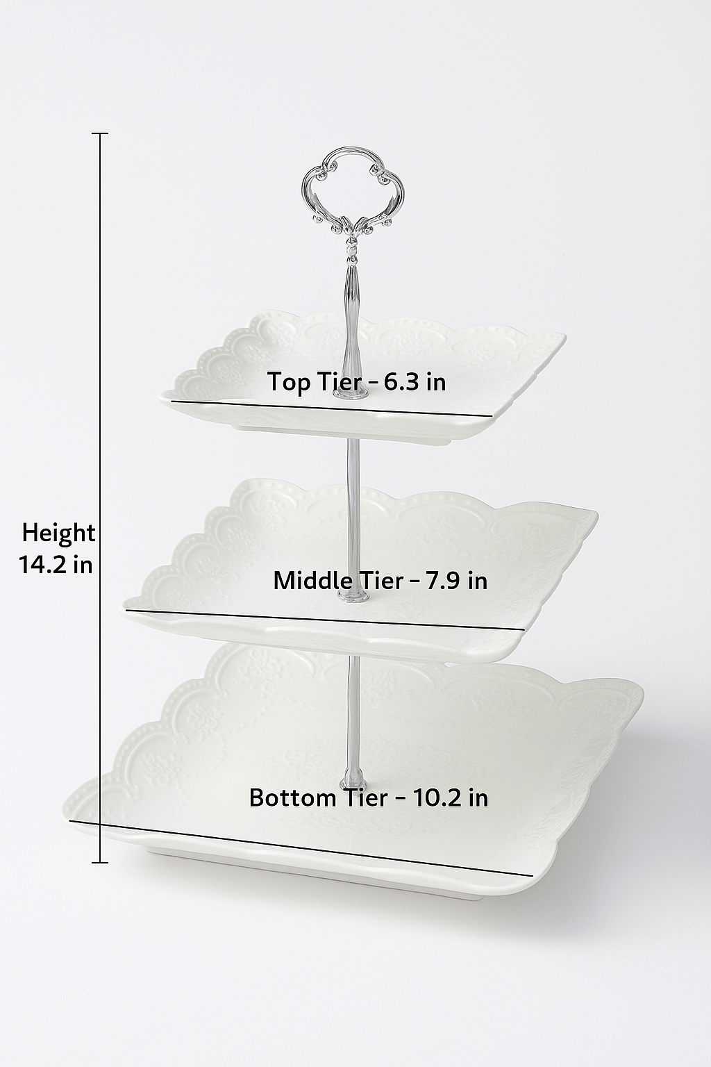 Luxury 3-tier cake stand display from Fable & Feather Home
