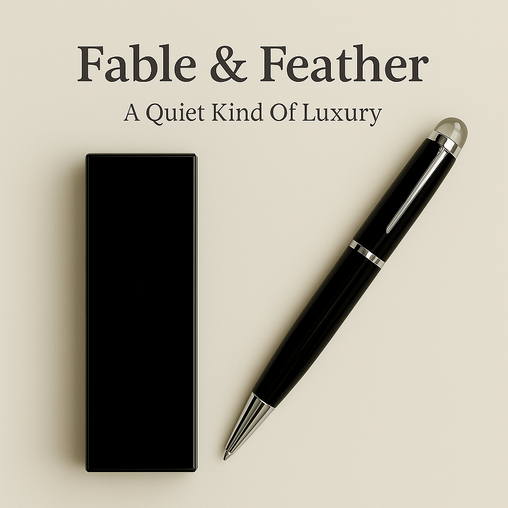 Luxury black ballpoint pen with crystal tip, executive writing instrument, premium designer gift pen