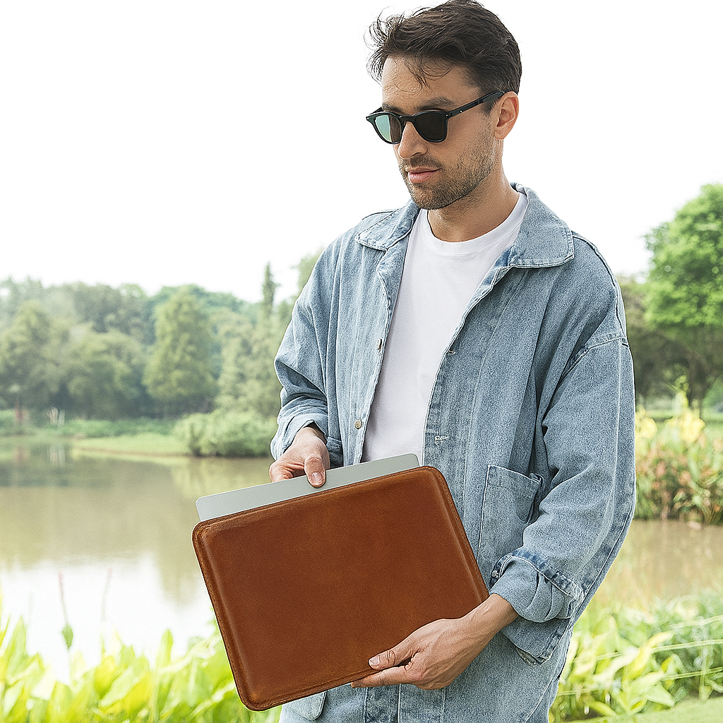 Vintage Leather Tech Sleeve The Elmsworth.