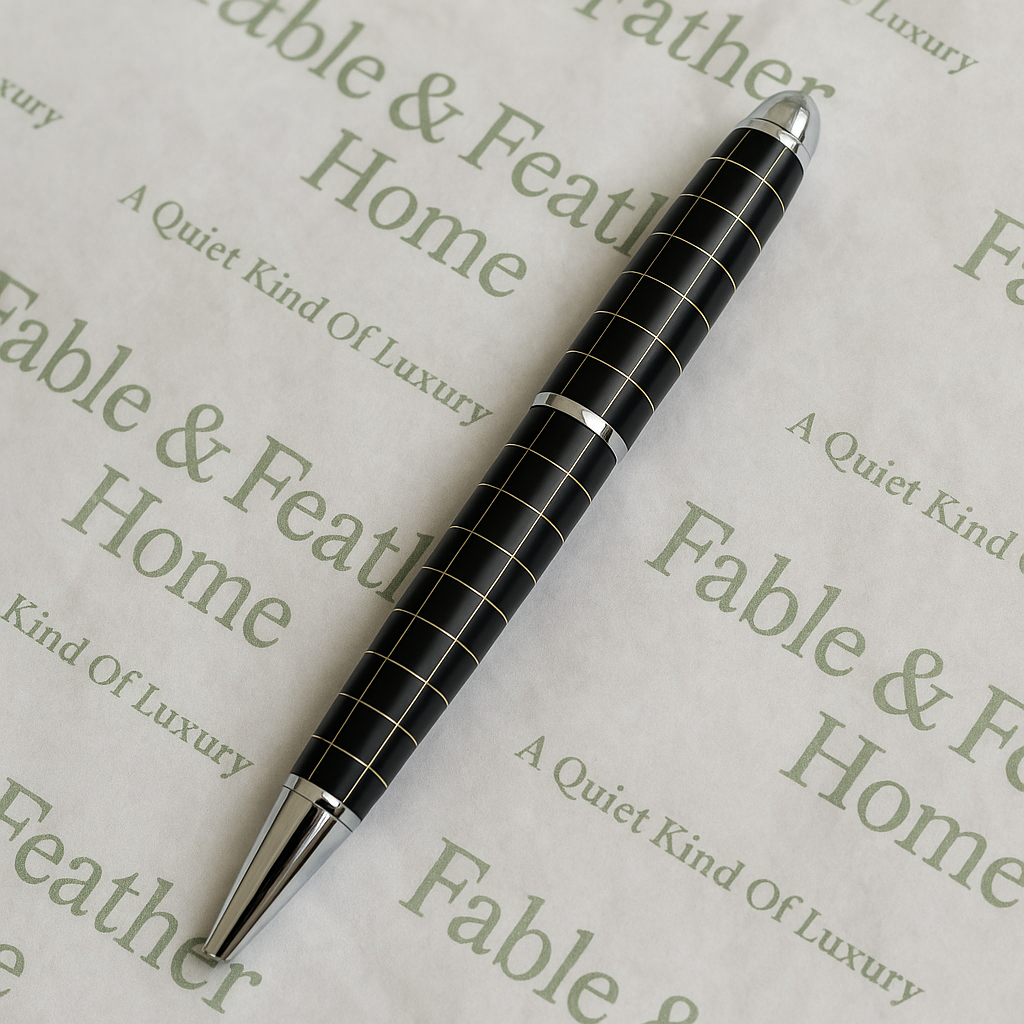 Luxury metal finish ballpoint pen, eco-friendly refillable twist-action pen, premium writing instrument for professionals