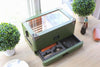 Military cigar humidor with 100 capacity, durable rugged tank style and glass-top cedar storage box for cigars