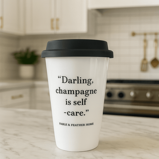 Darling, Champagne is Self-Care – Ceramic Travel Mug.