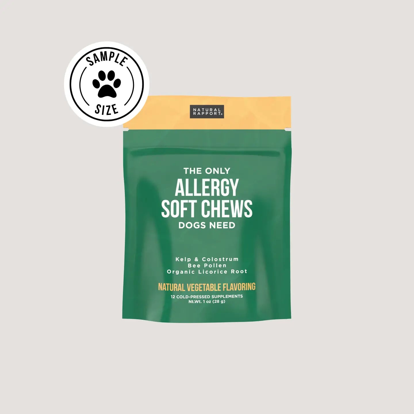 Natural Allergy relief with Natural Rapport Allergy Soft Chews for effective and gentle allergy support.
