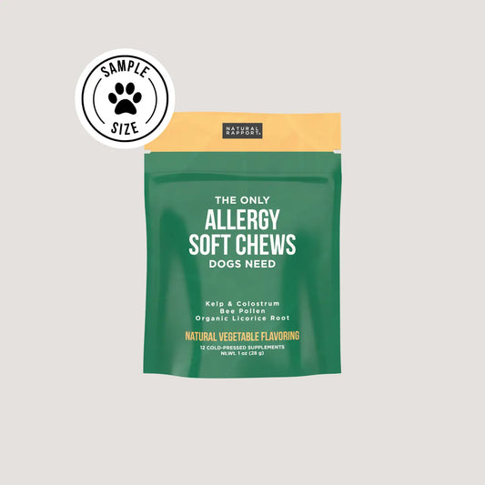 Natural Allergy relief with Natural Rapport Allergy Soft Chews for effective and gentle allergy support.