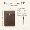 Luxury handcrafted leather laptop sleeve with vintage cowhide and Featherstone finish, perfect for elegant protection.