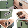 Military cigar humidor with 100 capacity, durable rugged tank style and glass-top cedar storage box for cigars