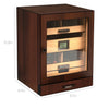 Luca Humidor Cabinet in brown walnut with three drawers, felt-lined accessory tray, and Hydro Tray humidity system
