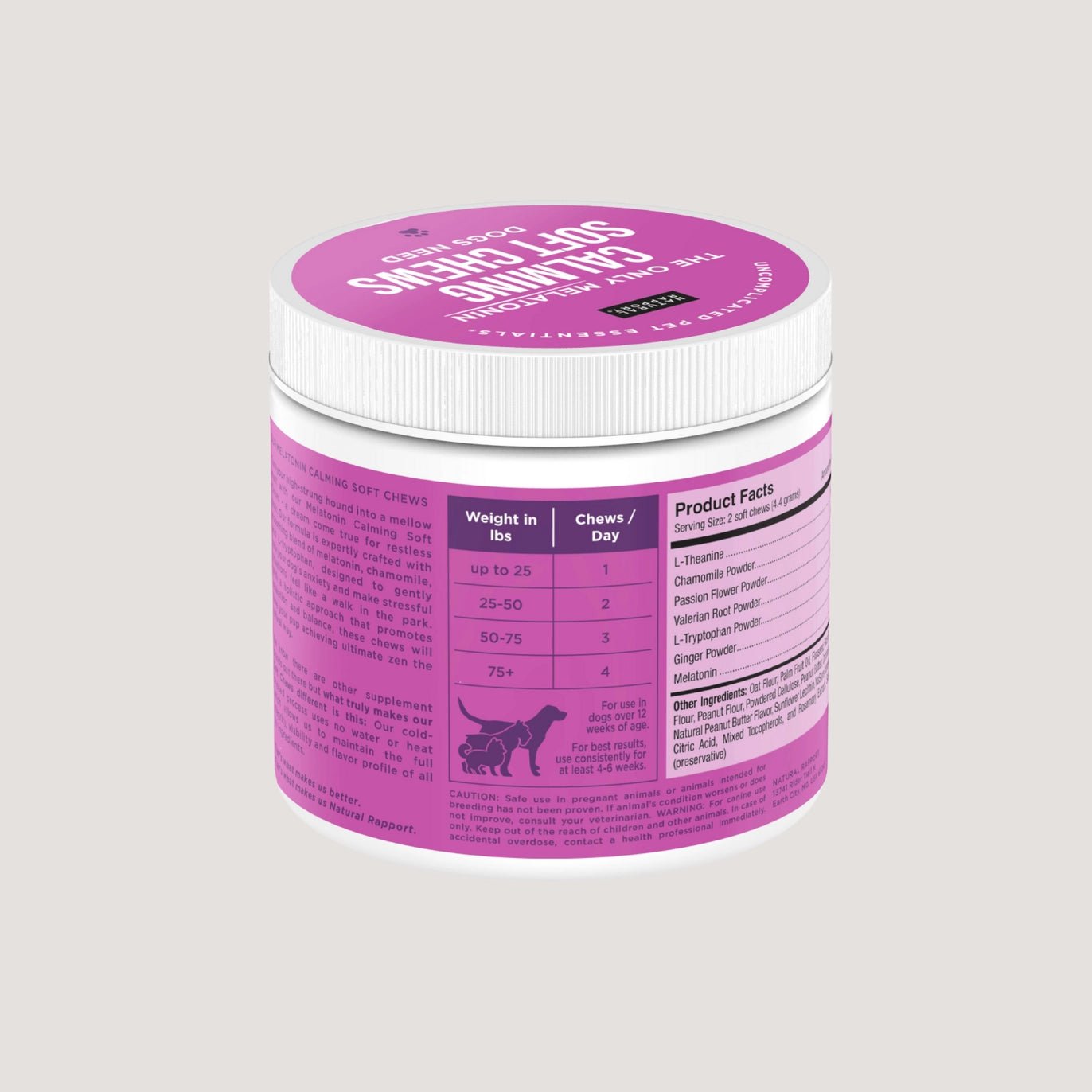 Natural calming pet chews designed to soothe and relax your furry companion effectively.