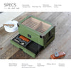 Military cigar humidor with 100 capacity, durable rugged tank style and glass-top cedar storage box for cigars