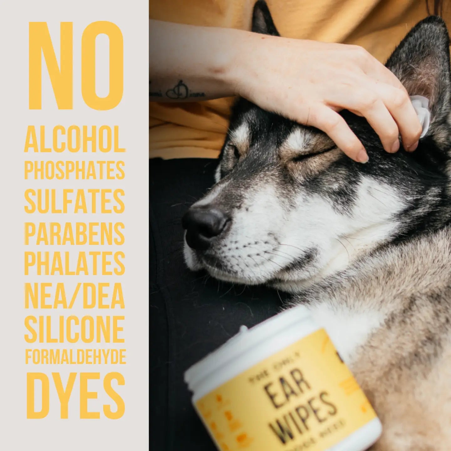 Natural ear wipes that are alcohol free, moisturize and soothe for gentle and effective ear care