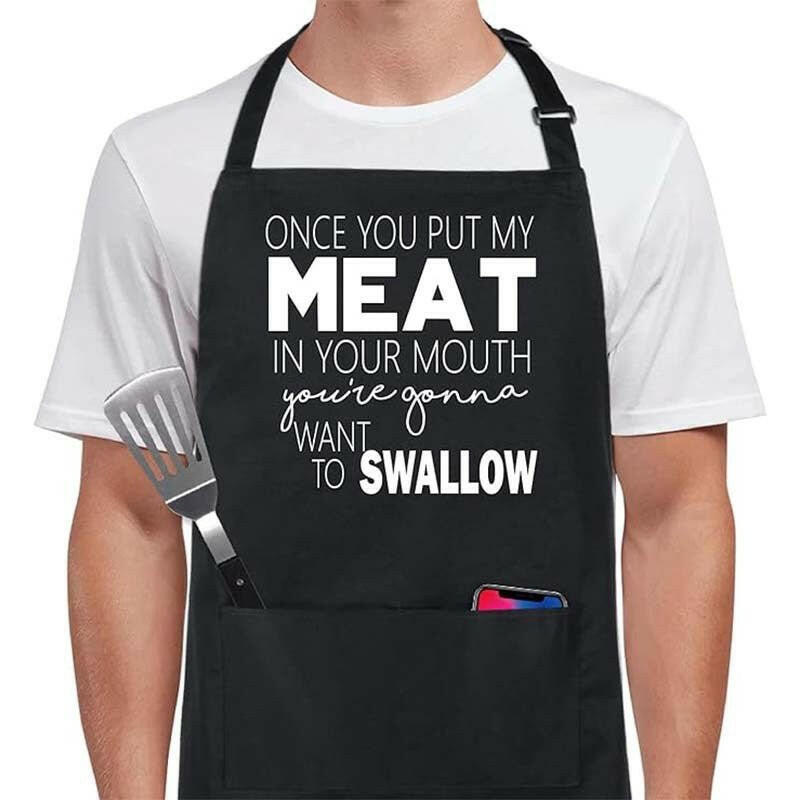 Funny adjustable cotton apron featuring witty quote, ideal novelty kitchen gift for cooks and bakers