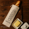 Cotton baguette bread bag with drawstring, reusable and sustainable