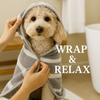 Super absorbent dog bathrobe designed for quick-dry comfort and luxury pet spa experience