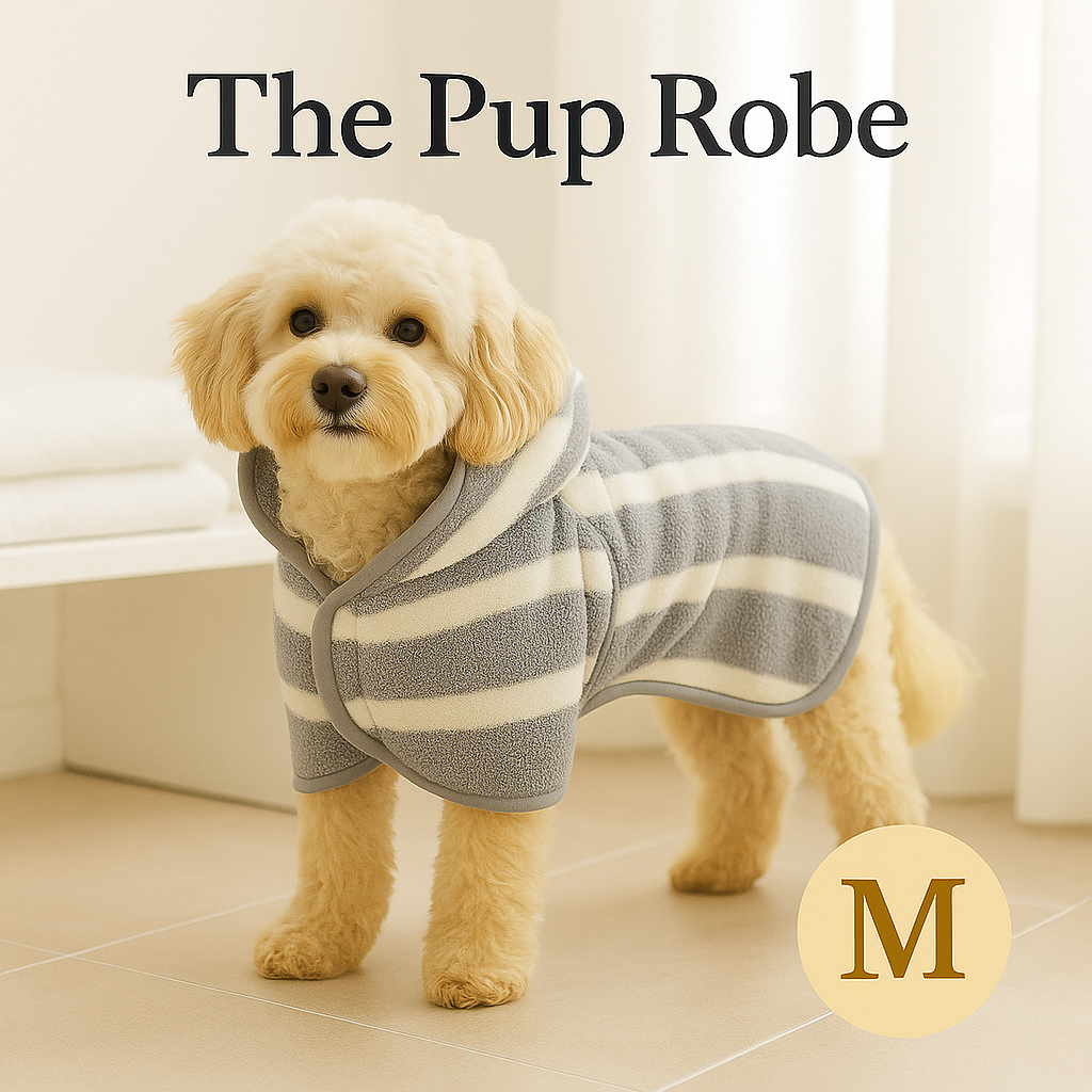 Super absorbent dog bathrobe designed for quick-dry comfort and luxury pet spa experience