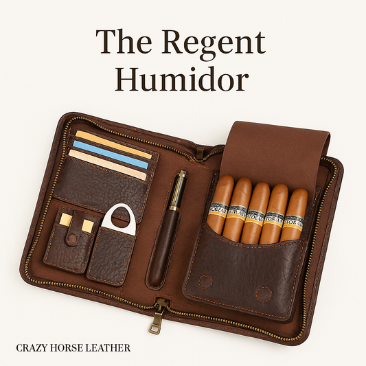 Premium travel cigar humidor, airtight portable case for luxury storage - The Regent humidor