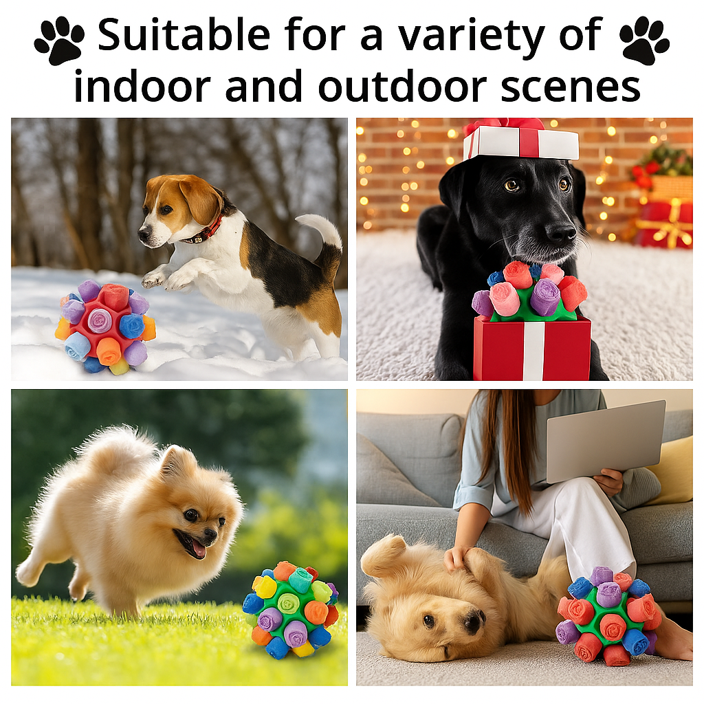 Snuffle Ball Dog Toy – Interactive Puzzle Feeder.