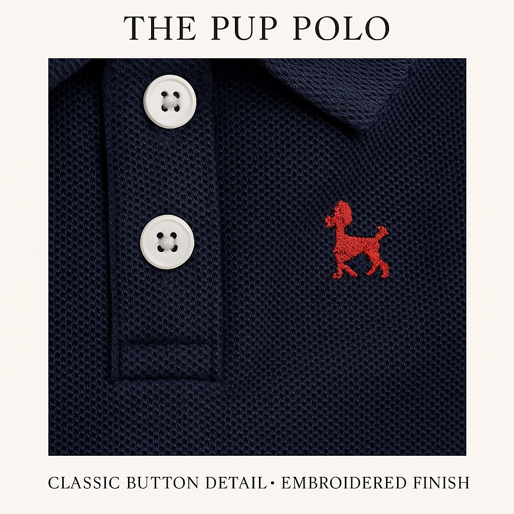 Stylish Pup Polo dog polo shirt offering breathable pet apparel and luxury fashion for small dogs