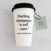 Champagne Is Self-Care travel mug by Fable & Feather Home