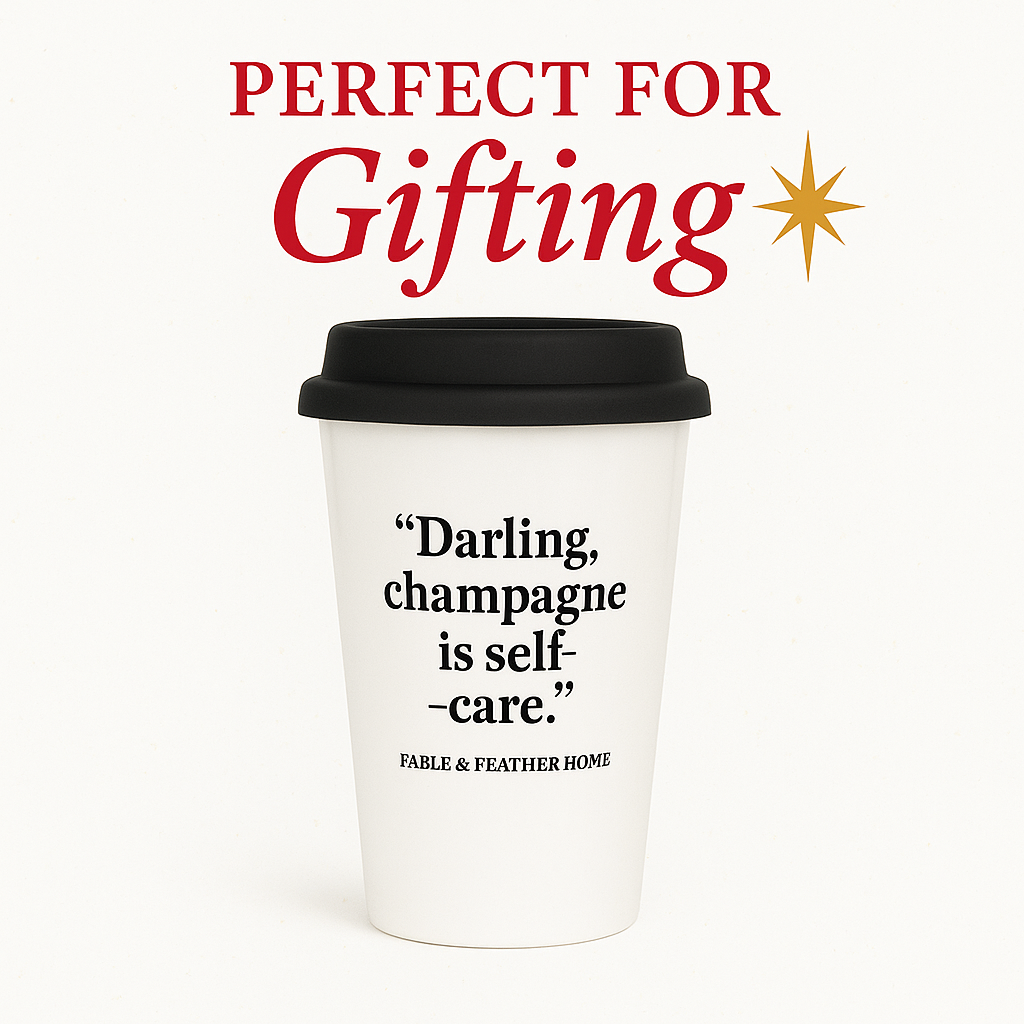 12 oz ceramic mug with silicone lid and cheeky quote