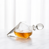 Diamond-Cut Crystal Decanter with Wood Base.