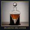 Diamond-Cut Crystal Decanter with Wood Base.
