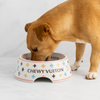 Chewy Vuiton luxury dog bowl with non-skid base in small, medium, and large sizes