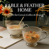 Set of vintage embossed glass cups for coffee and parfaits