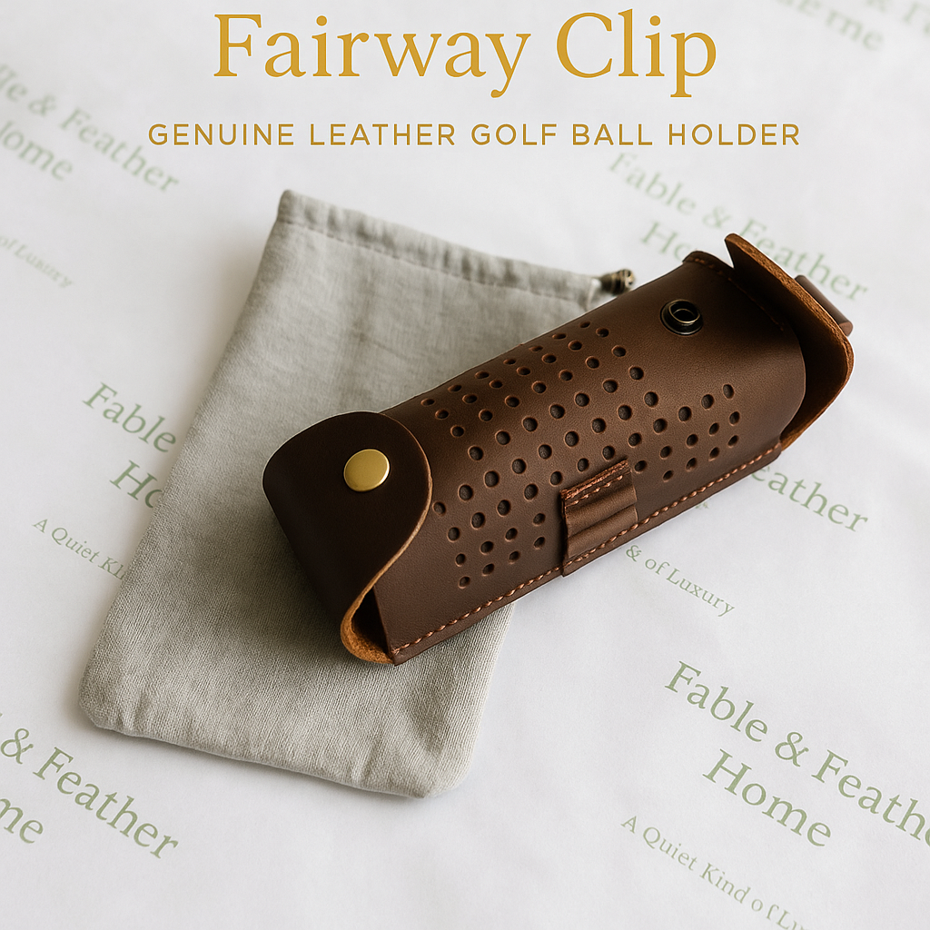 The Fairway Clip – Leather Golf Ball & Tee Holder.
