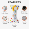 Birthday dog toy plush squeaky, colorful soft chew bone for pet birthday celebrations and gifts