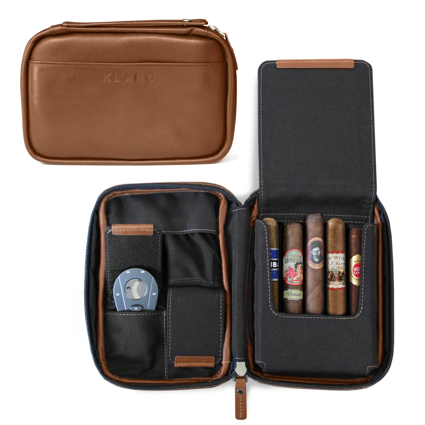 Flint Leather Travel Cigar Case – Brown.