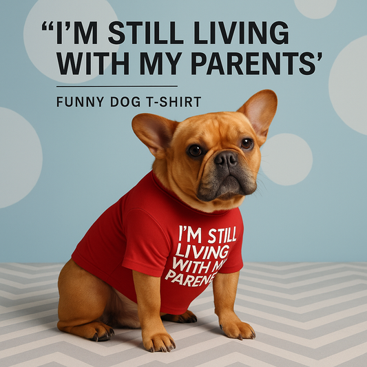 “I Still Live With My Parents” – Funny Dog Tee.