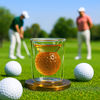 Golf whiskey glass with golf ball design - perfect whiskey gift for golf lovers and golf-themed barware
