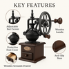 Vintage coffee grinder manual cast iron grinder hand-crank burr for rustic slow brew and barista accessories