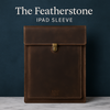 Luxury handcrafted leather laptop sleeve with vintage cowhide and Featherstone finish, perfect for elegant protection.