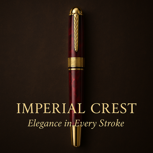 Luxury Red and Gold Rollerball Pen – Imperial Crest.