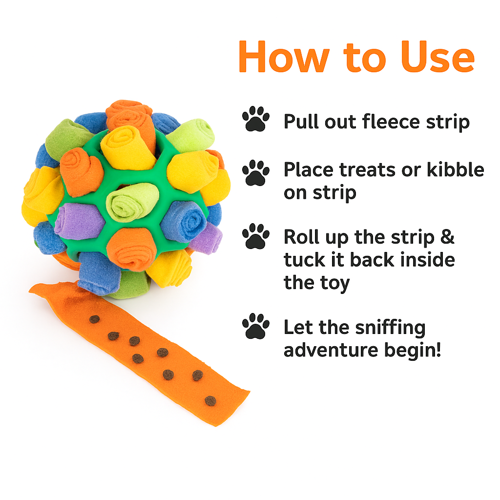 Snuffle Ball Dog Toy – Interactive Puzzle Feeder.