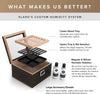 Renzo luxury glass-top cedar humidor with hygrometer - premium cigar storage box for aficionados