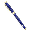 Luxury Blue & Gold Rollerball Pen – Stainless Steel, Black Ink.